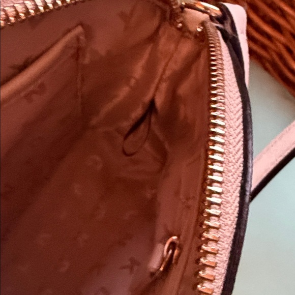 DKNY Tan & Pink Floral Crossbody Bag - Picture 7 of 9